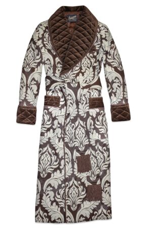 1dark brown baroque dressing gown velvet silk, Dressing Gowns and Pajamas by Baturina Homewear