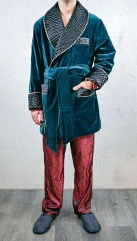 emerald smoking jacket robe velvet, Dressing Gowns and Pajamas by Baturina Homewear