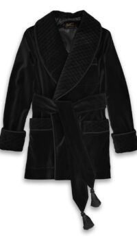 Herren Bademantel aus Samt Hausjacke Morgenmantel
