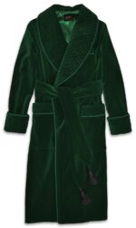fullgreen robe quilted velvet robe smoking jacket dressing gown, Dressing Gowns and Pajamas by Baturina Homewear