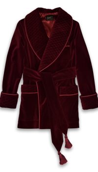 mens velvet dressing gown smoking jacket robe