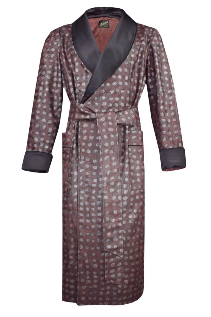 burgundy black dressing gown robe silk men, Dressing Gowns and Pajamas by Baturina Homewear