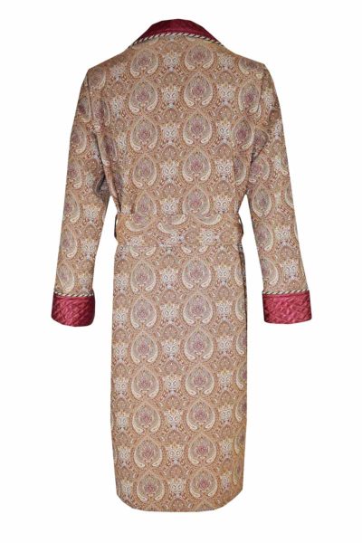 Men's Robe Gold Jacquard Cotton Floral | Dressing Gowns