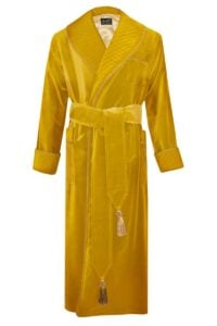 golden yellow velvet dressing gown robe double color gold, Dressing Gowns and Pajamas by Baturina Homewear