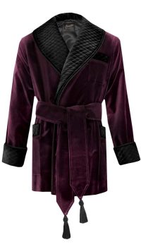 maroon1 velvet dressing gown robe double color gold 1, Dressing Gowns and Pajamas by Baturina Homewear