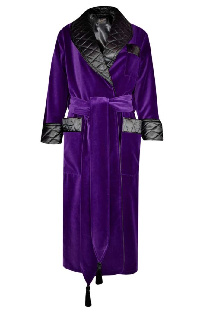 purple01 burgundy velvet robe women dressing gown, Dressing Gowns and Pajamas by Baturina Homewear