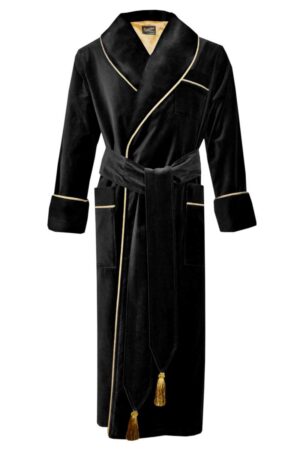 black velvet mens robe dressing gown a01, Dressing Gowns and Pajamas by Baturina Homewear