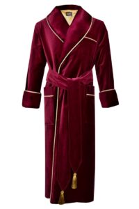 burgundy velvet mens robe dressing gown d04, Dressing Gowns and Pajamas by Baturina Homewear