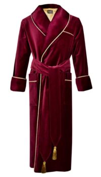 burgundy velvet mens robe dressing gown d04, Dressing Gowns and Pajamas by Baturina Homewear