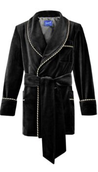 velvet smoking jacket blackd04, Dressing Gowns and Pajamas by Baturina Homewear