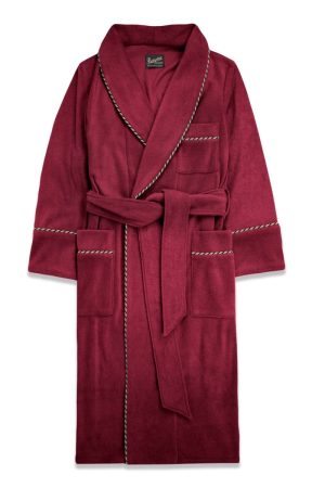 burgundy01 01 fleece dressing gown robe extra warm, Dressing Gowns and Pajamas by Baturina Homewear