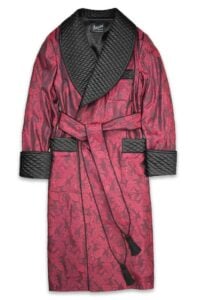 black burgundy paisley silk dressing gown robe, Dressing Gowns and Pajamas by Baturina Homewear