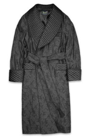 pure black burgundy paisley silk dressing gown robe, Dressing Gowns and Pajamas by Baturina Homewear