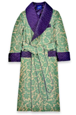 green floral robe quilted dressing gown victorian, Dressing Gowns and Pajamas by Baturina Homewear