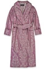 Damen Hausmantel Rosa Barock Baumwolle