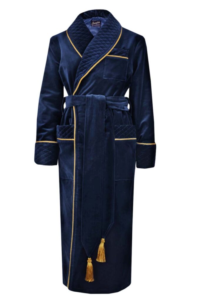 ladies navy velvet robe men, Dressing Gowns and Pajamas by Baturina Homewear