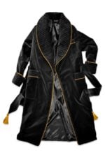 Women's Dressing Gown Black Gold Velvet - Image 2