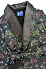 Men's Dressing Gown Gamer Print Cotton Soft Cozy Warm Fleece - Image 5