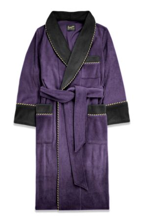 purple black03 fleece dressing gown robe extra warm, Dressing Gowns and Pajamas by Baturina Homewear