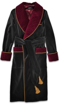 black burgundy 1 velvet robe men, Dressing Gowns and Pajamas by Baturina Homewear