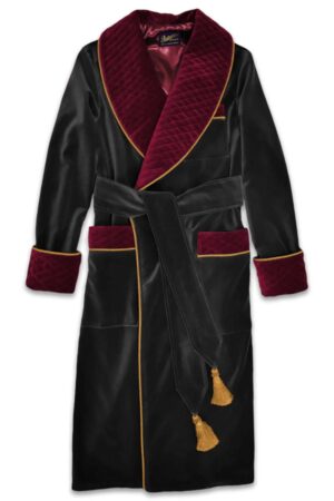 black burgundy 1 velvet robe men, Dressing Gowns and Pajamas by Baturina Homewear