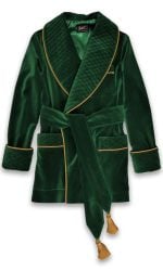 forest green smoking jacket velvet robe men, Dressing Gowns and Pajamas by Baturina Homewear