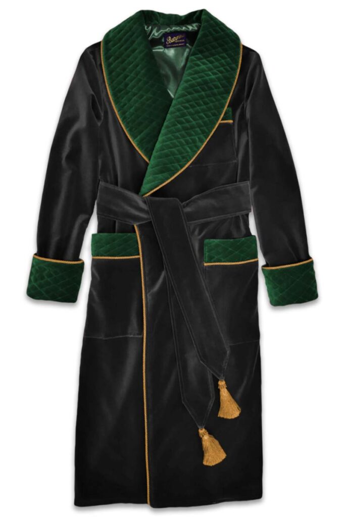 green black velvet velvet robe men, Dressing Gowns and Pajamas by Baturina Homewear