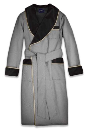 5black and white jacquard medallion velvet robe, Dressing Gowns and Pajamas by Baturina Homewear