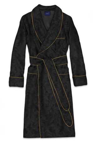 black1 paisley silk cotton lined robe, Dressing Gowns and Pajamas by Baturina Homewear