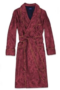 burgundy terry 1paisley silk cotton lined robe, Dressing Gowns and Pajamas by Baturina Homewear