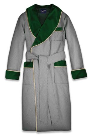 green5 black and white jacquard medallion velvet robe, Dressing Gowns and Pajamas by Baturina Homewear