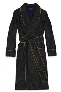 navy terry 1paisley silk cotton lined robe, Dressing Gowns and Pajamas by Baturina Homewear