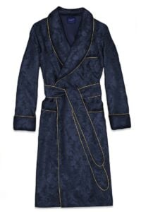 navy1 paisley silk cotton lined robe, Dressing Gowns and Pajamas by Baturina Homewear
