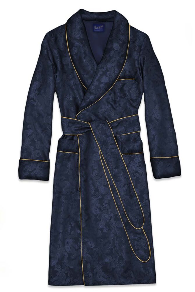 Herren Hausmantel Paisley-Jacquard mit Futter aus reiner Baumwolle – Bild 1