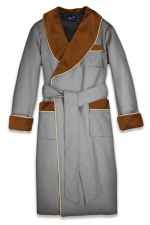 orange4 black and white jacquard medallion velvet robe, Dressing Gowns and Pajamas by Baturina Homewear