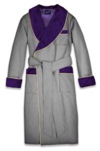 purple5 black and white jacquard medallion velvet robe, Dressing Gowns and Pajamas by Baturina Homewear