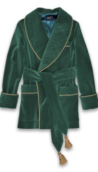 1smoking jacket sea green velvet robe men, Dressing Gowns and Pajamas by Baturina Homewear
