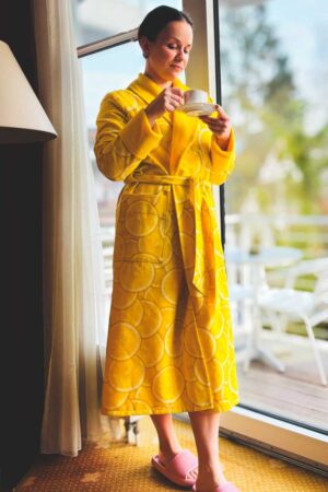 lady lemon robe cozy plush dressing gown, Dressing Gowns and Pajamas by Baturina Homewear