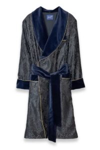 1black baroque navy velvet dressing gown, Dressing Gowns and Pajamas by Baturina Homewear