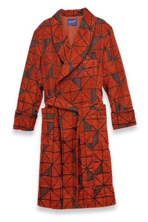 1dark orange geometric dressing gown, Dressing Gowns and Pajamas by Baturina Homewear