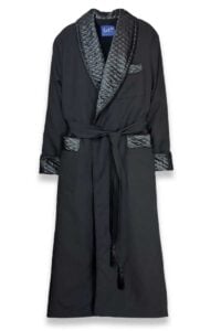 black robe quilted silk warm long dressing gown, Dressing Gowns and Pajamas by Baturina Homewear
