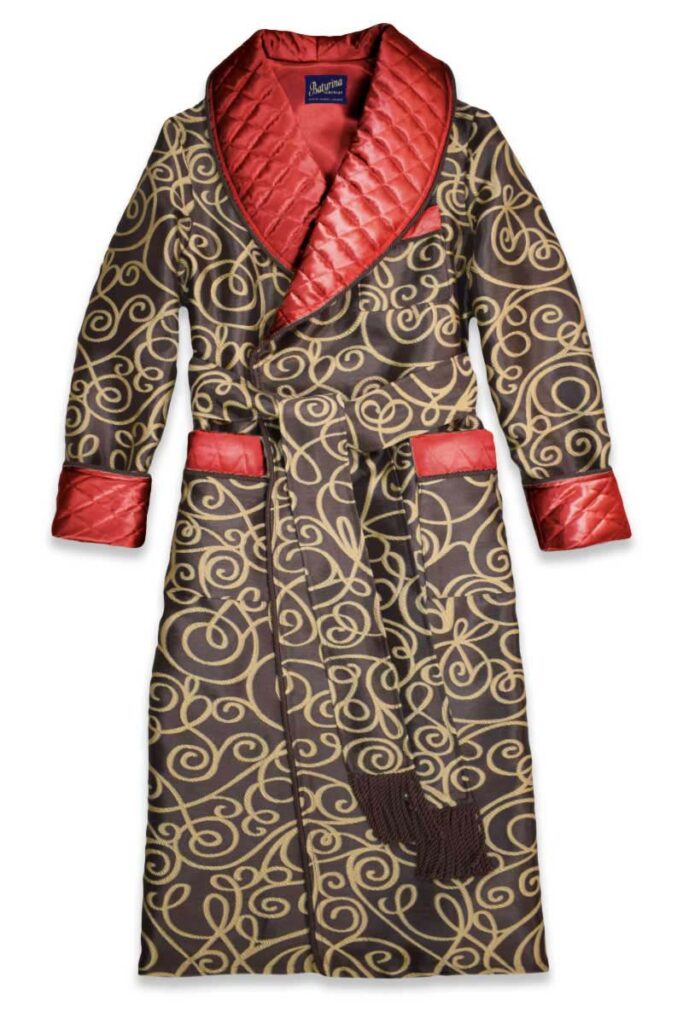 red black4 dark brown swirls, Dressing Gowns and Pajamas by Baturina Homewear