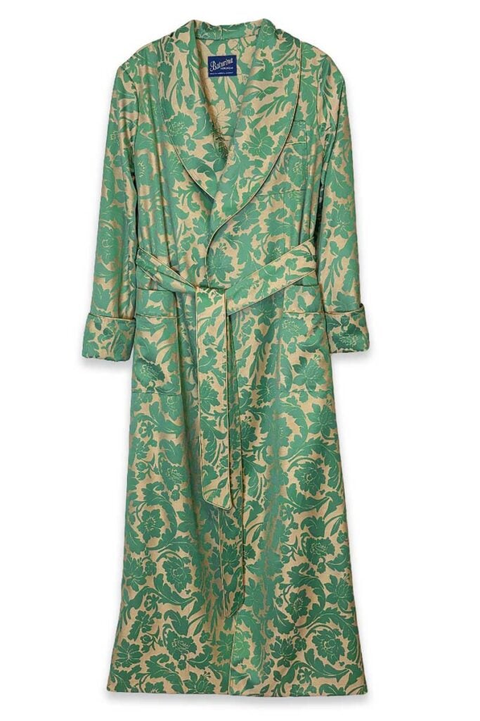 Flowing Floral Robes for the Urban Muse green floral dressing gown, Dressing Gowns and Pajamas by Baturina Homewear