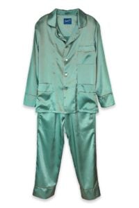 sea green satin pajamas set, Dressing Gowns and Pajamas by Baturina Homewear