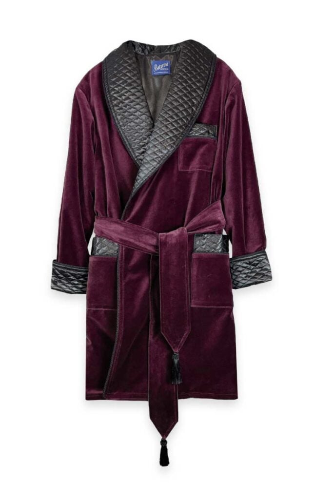 dark wine quilted satin robe, Dressing Gowns and Pajamas by Baturina Homewear