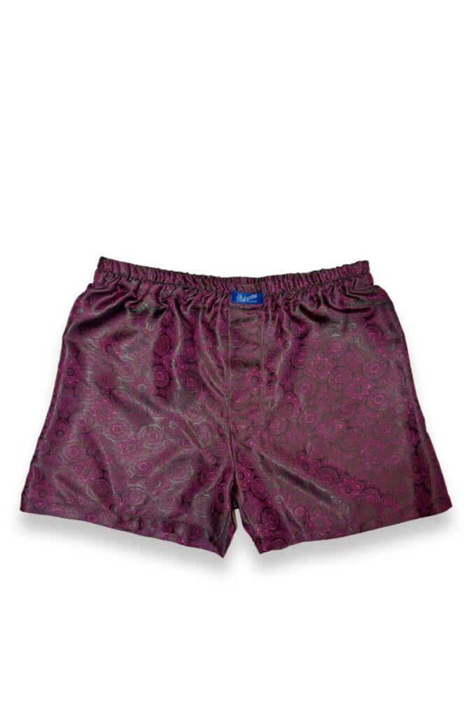 Men's Boxer Shorts Burgundy Medallion Jacquard - Image 1