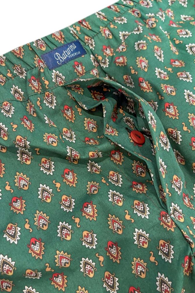 Herren Boxershorts Grünes Medaillon Baumwolle – Bild 2