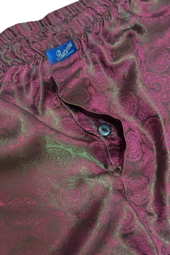Men's Boxer Shorts Burgundy Medallion Jacquard - Image 2