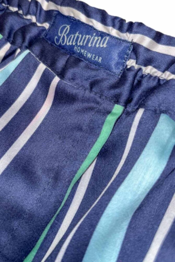 Men's Pajamas Set Striped Cotton Navy Pink - Image 5