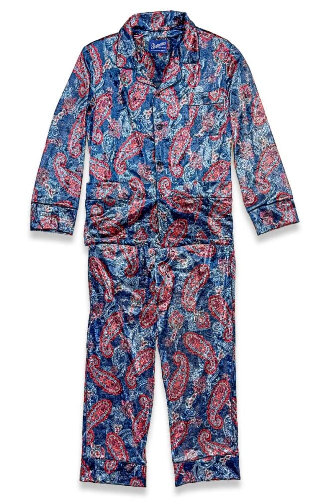 Men's Pajamas Set Paisley Velvet - Image 1